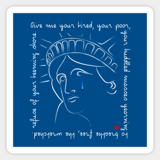 Crying Statue of Liberty with Quote Magnet